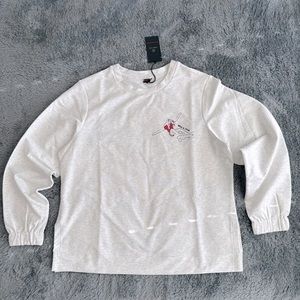 Bogner Fire + Ice Women's Light Gray Long Sleeve Graphic Sweatshirt, Size XL